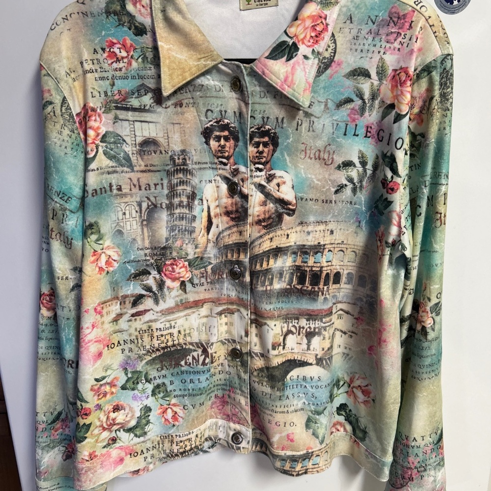 Cactus button up top lightweight jacket